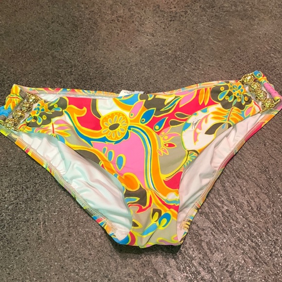 Trina Turk bikini bottom with gold hardware - Picture 1 of 9